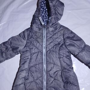 London Fog Gray Hooded Puffer Jacket – Kids